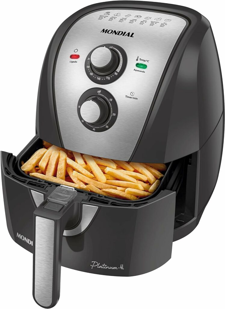 Fritadeira Sem Óleo Air Fryer 4L, Mondial, Grafite/Inox