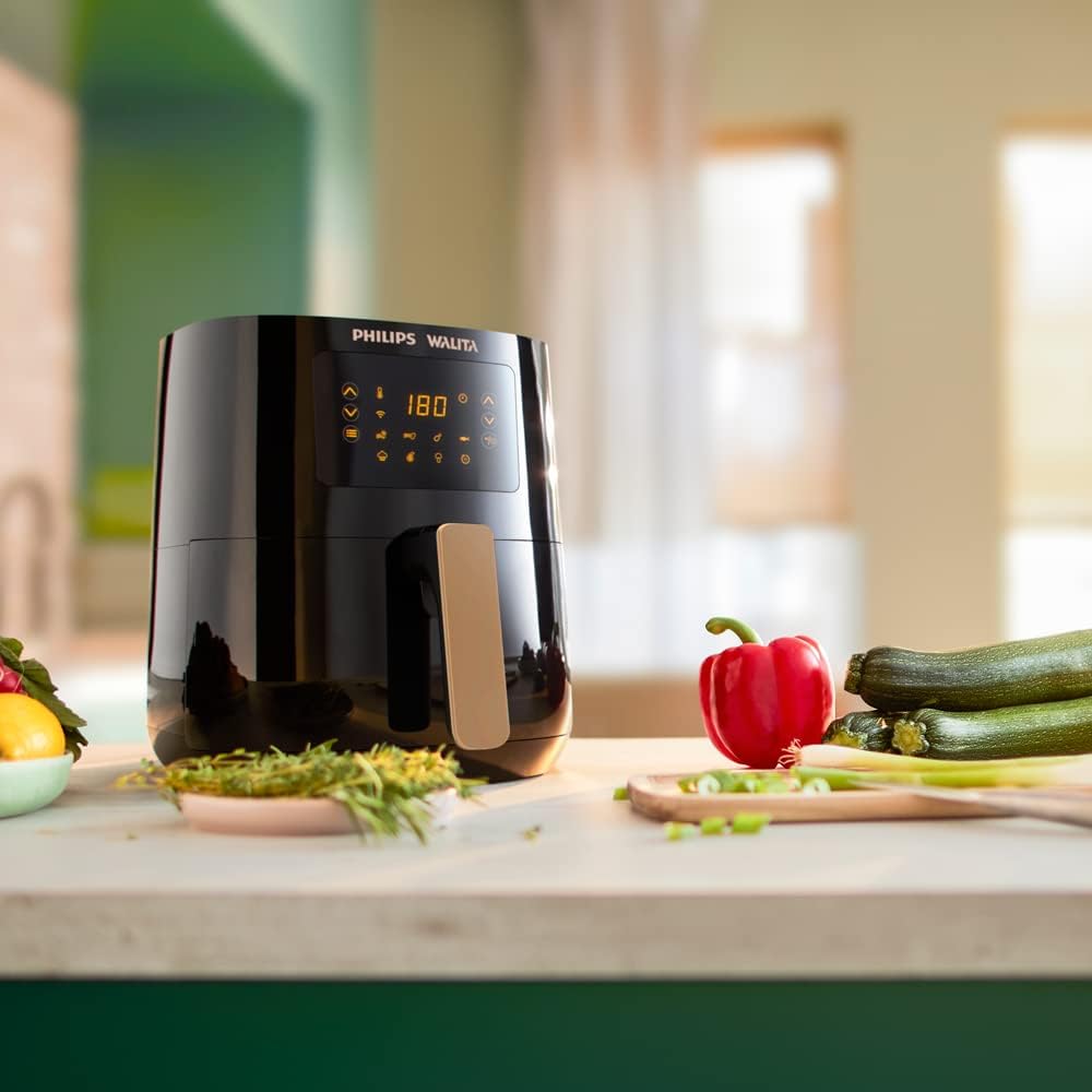 philips walita preta com alimentos saudaveis